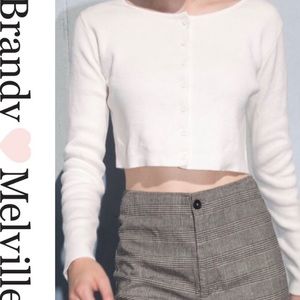 Brandy Melville white long sleeve button up